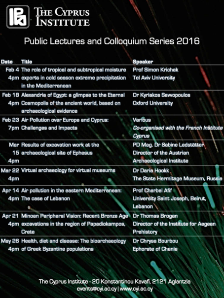 Public Talks and Colloquium Series 2016